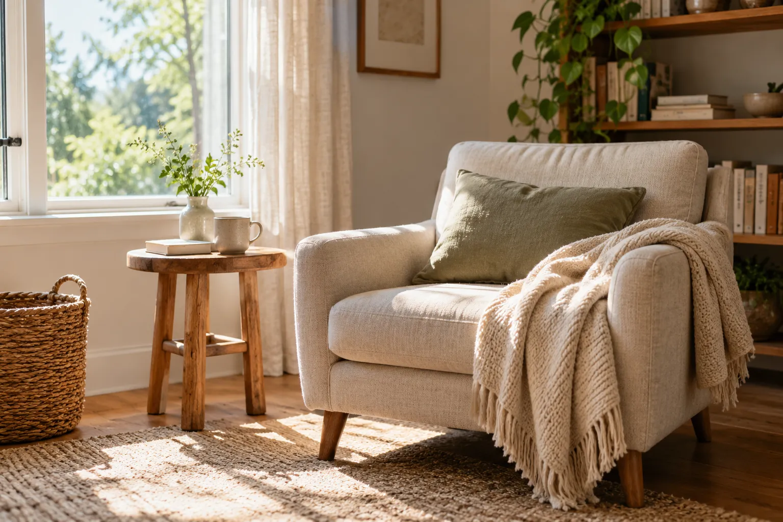 A calm, simple place prepared for a brief daytime rest