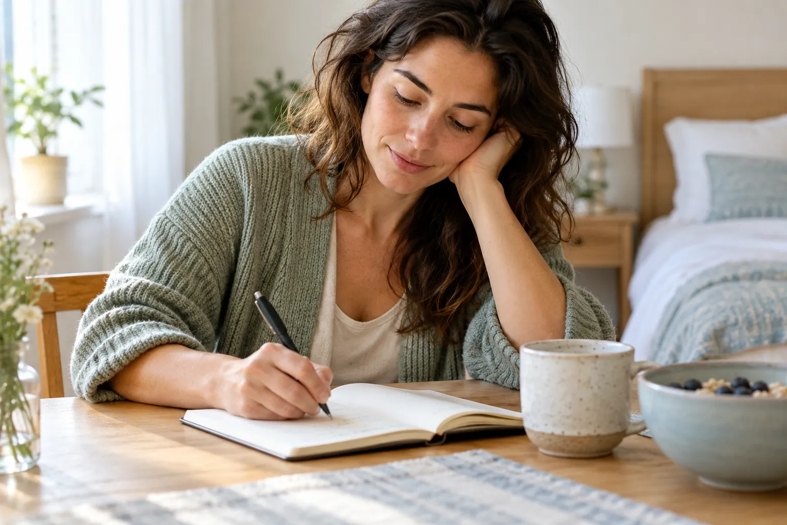 A simple paper note used to notice sleep patterns without a bright screen